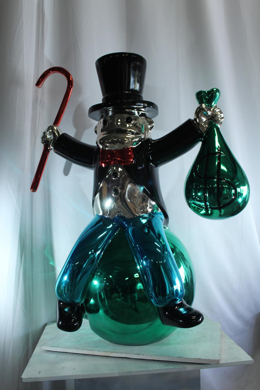 NIFAO Giant Wealthy Gentleman Sculpture with Champagne Pop Art Resin 49"x36"x58"H