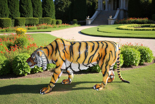 Life Size Fiberglass Tiger Statue, Captivating Majesty 92" x 20" x 40"H