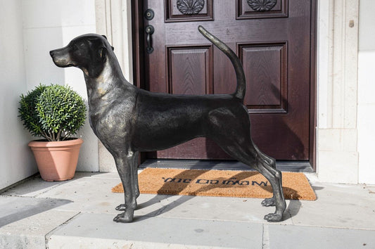 Foxhound Dog Bronze Statue - Size: 31"L x 7"W x 24"H.