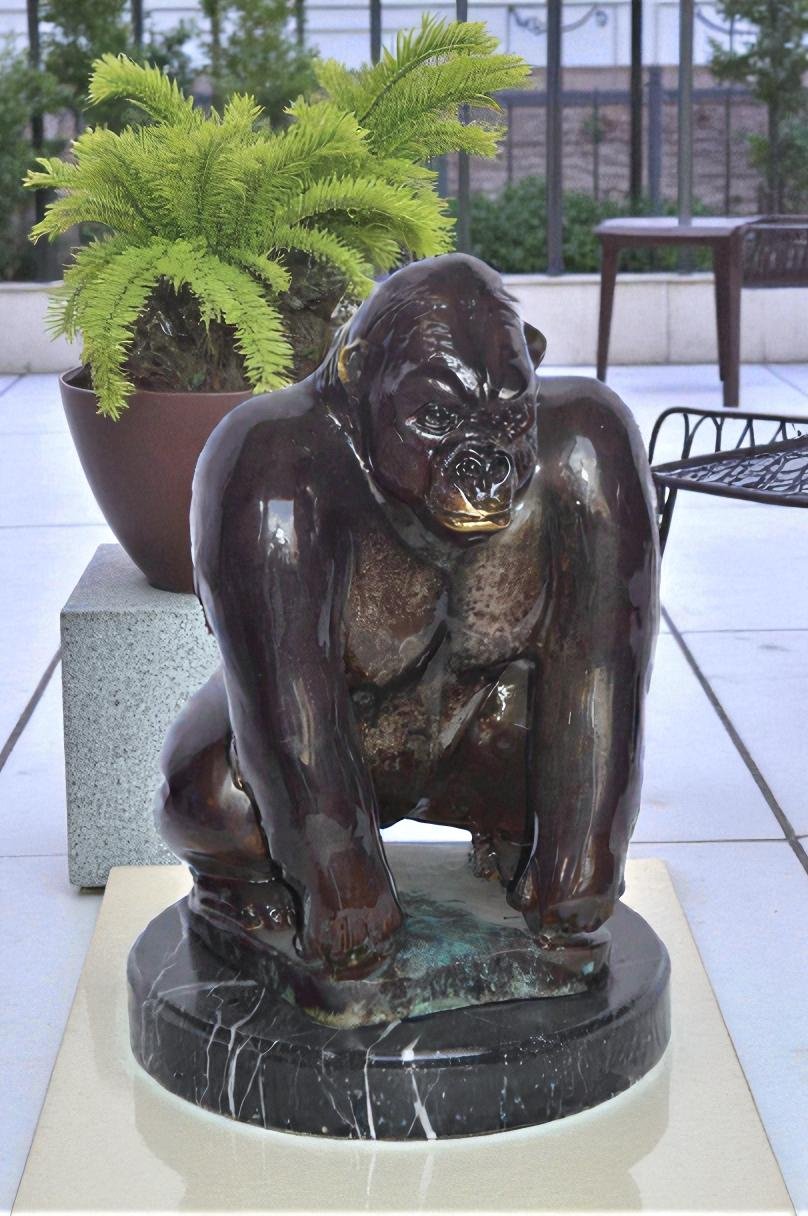 King Kong Bronze Statue - Size: 10"L x 10"W x 15"H.
