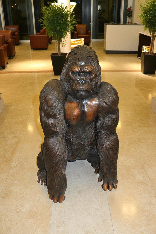 King Kong Bronze Statue - Size: 32"L x 28"W x 49"H.