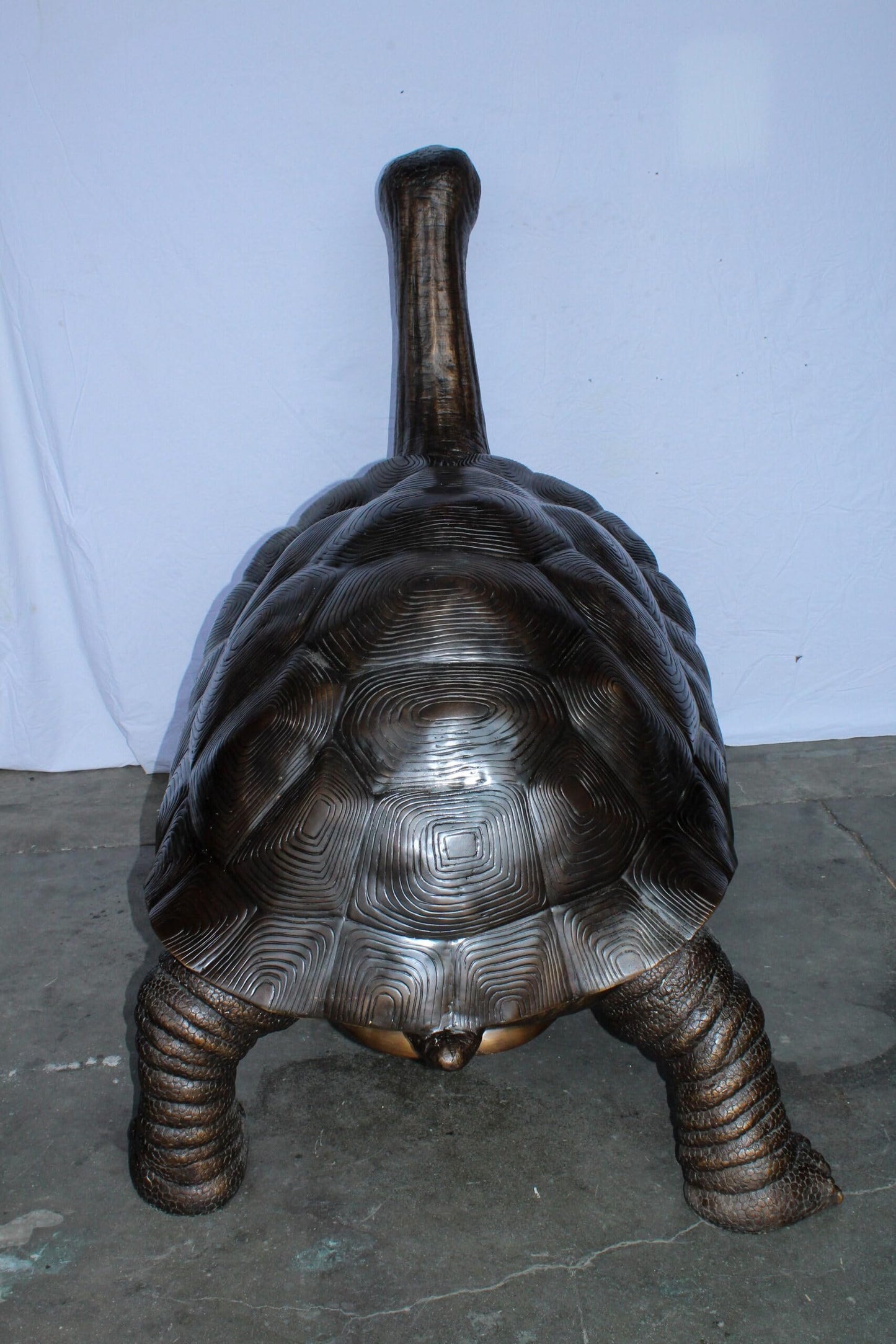 Giant Bronze Tortoise Statue with Detailed Textured Shell 66" x 41" x 59"H