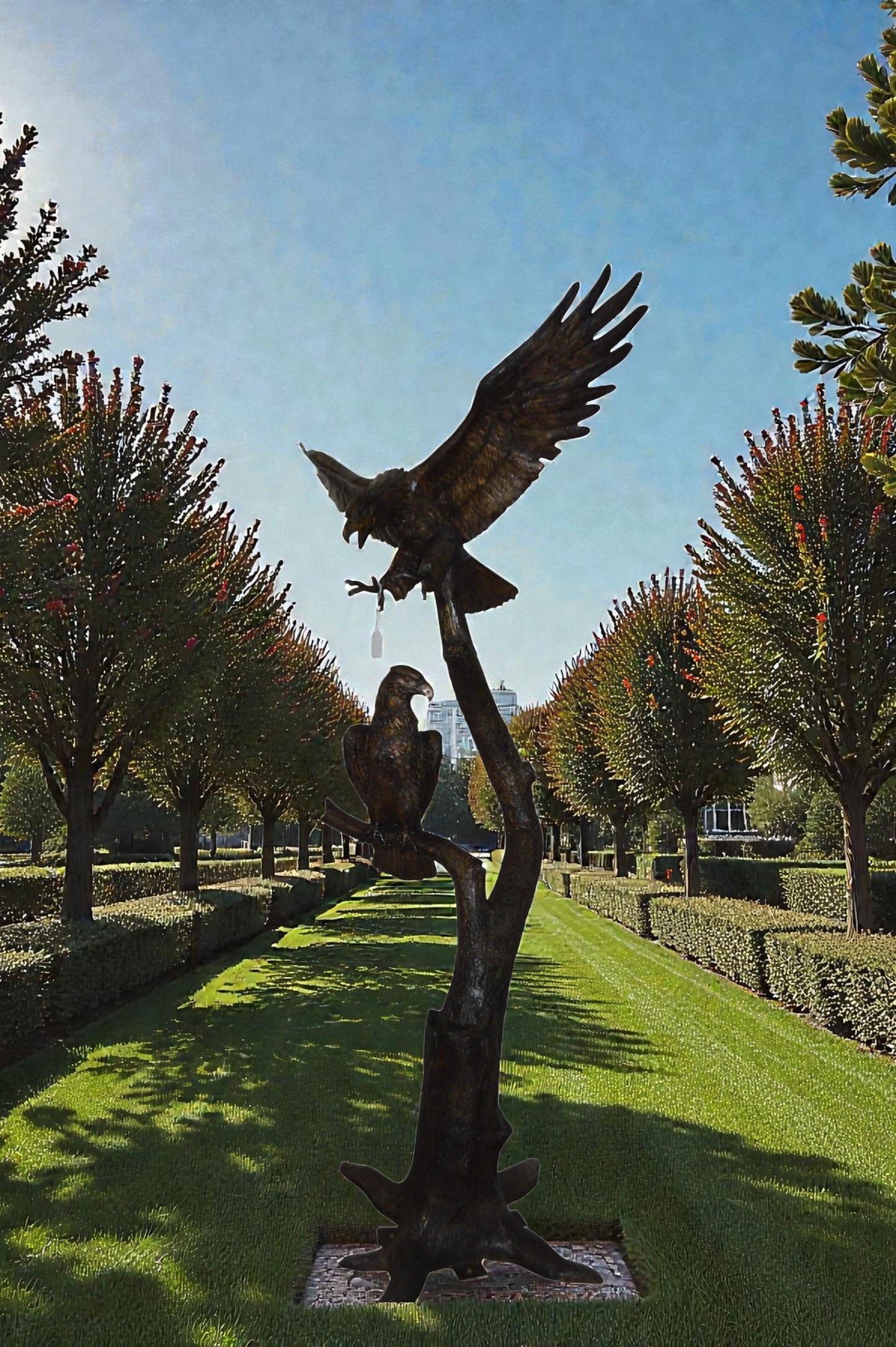 Two Eagles on a Tree - Size: 47"L x 30"W x 94"H.