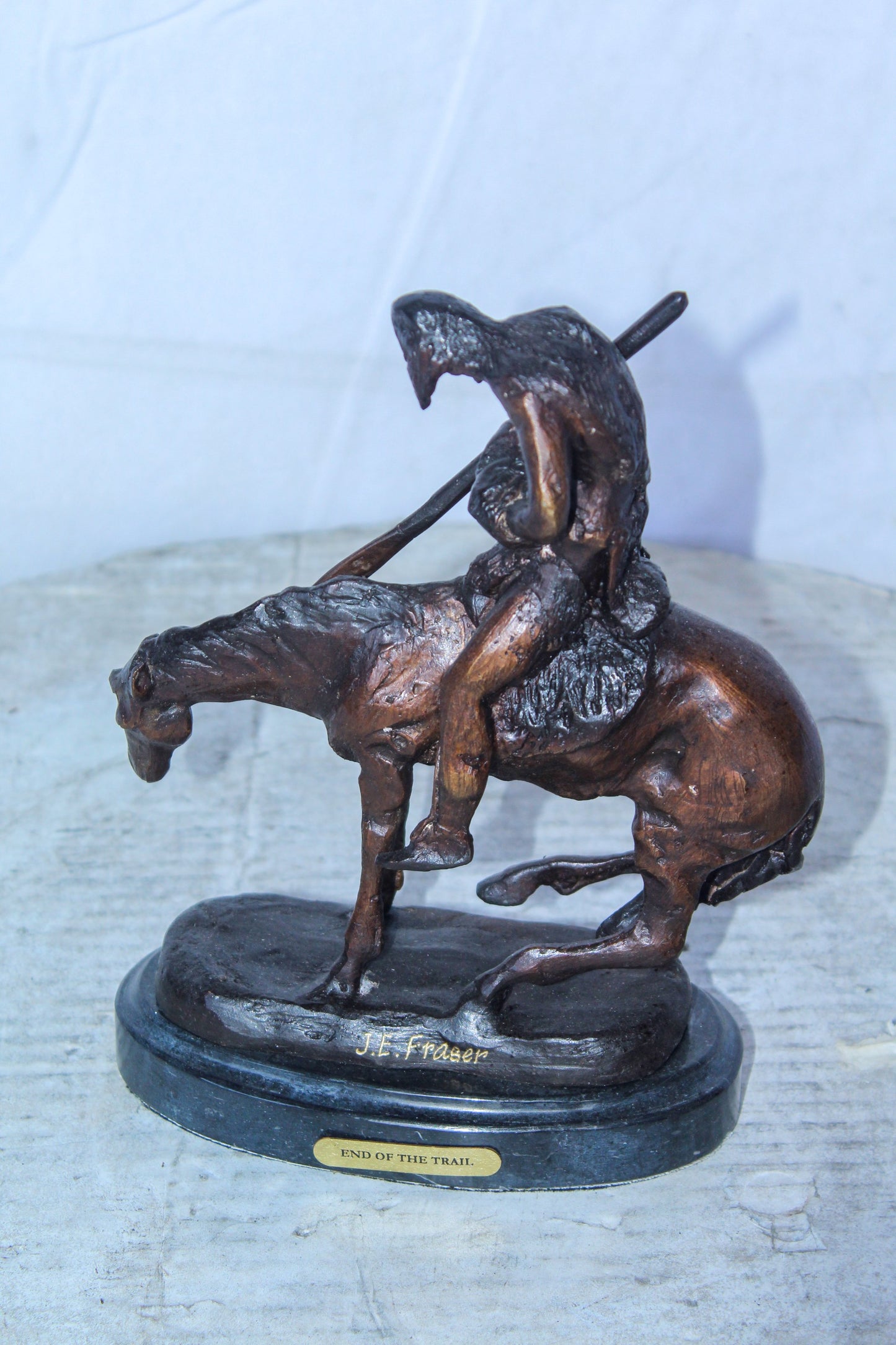 End of The Trail by Remington Bronze Statue Replica, Western Decor 6" x 3" x 9"H