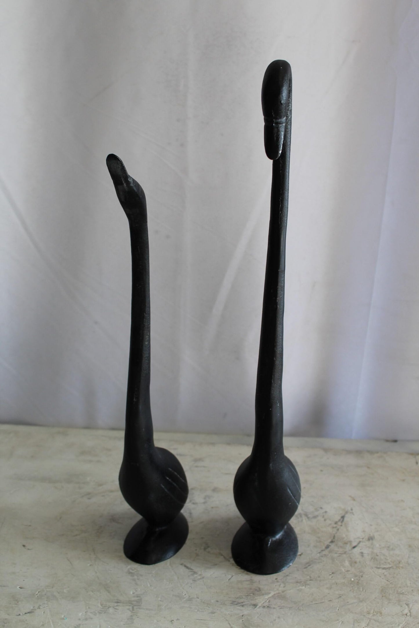 Aluminum Pair of Black Swans, Graceful Decor Accent 7" x 7" x 23"H