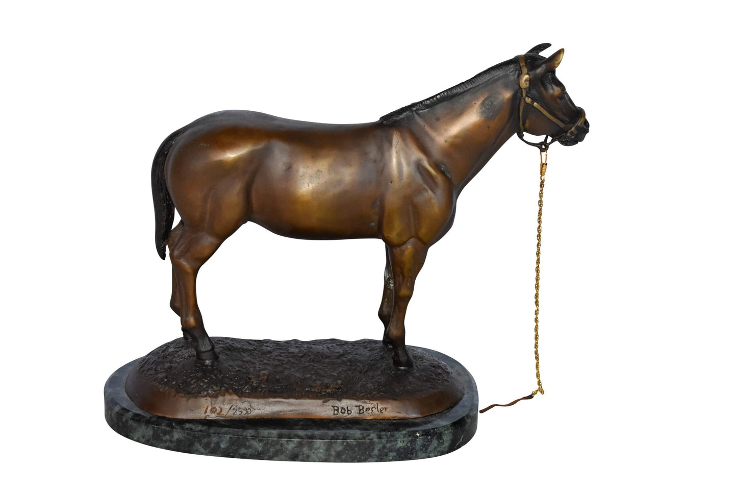 Standing Horse Limited Edition Bronze Statue by Bob Beeler Size: 12" x 6" x 10"H