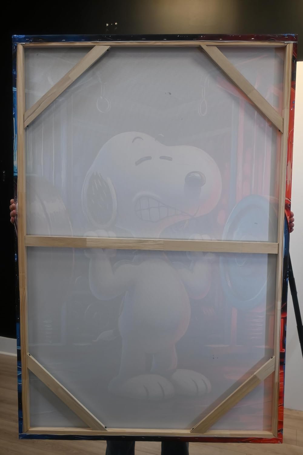 Snoopy Weightlifting Gym Pop Art Resin Canvas 40"x60"