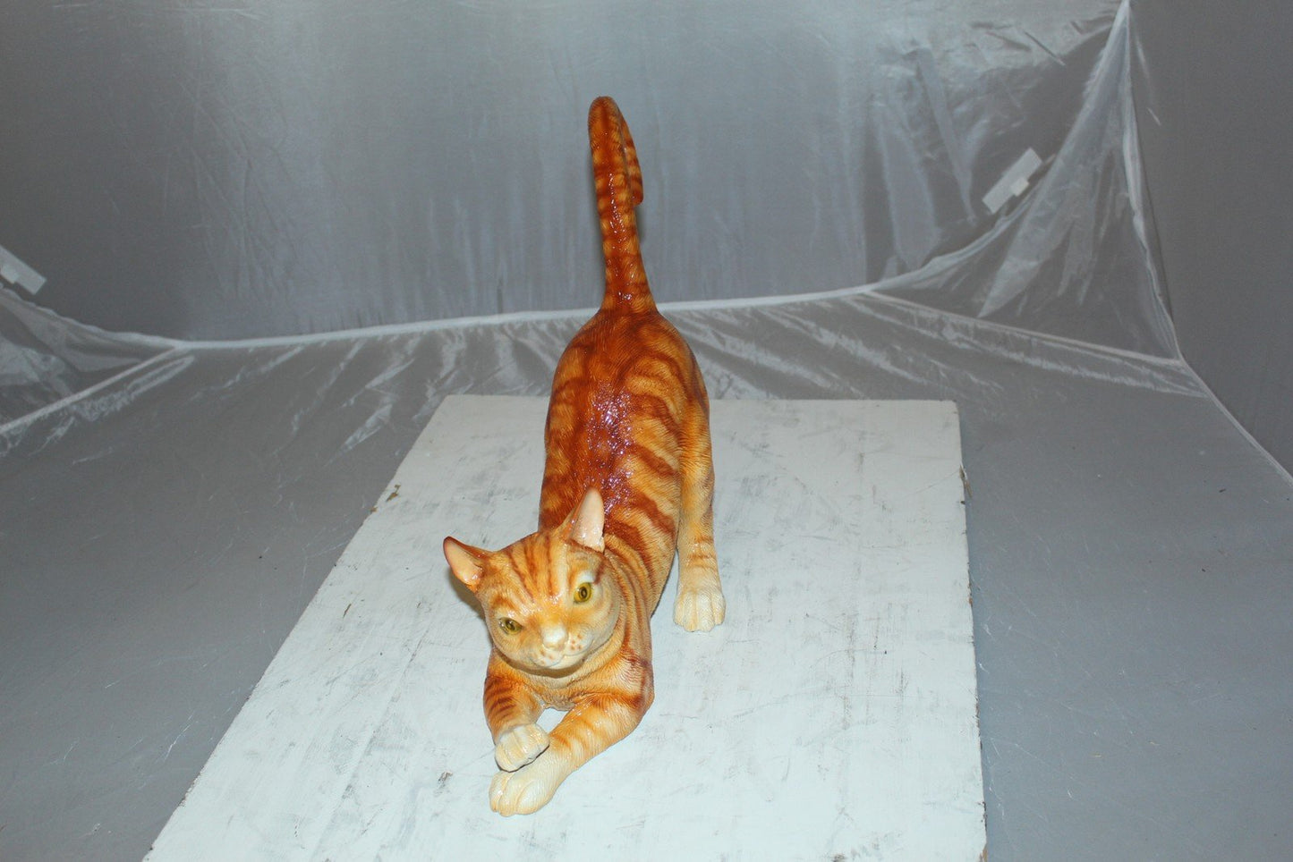 Cat - small Bronze Statue -  Size: 16"L x 6"W x 14"H.