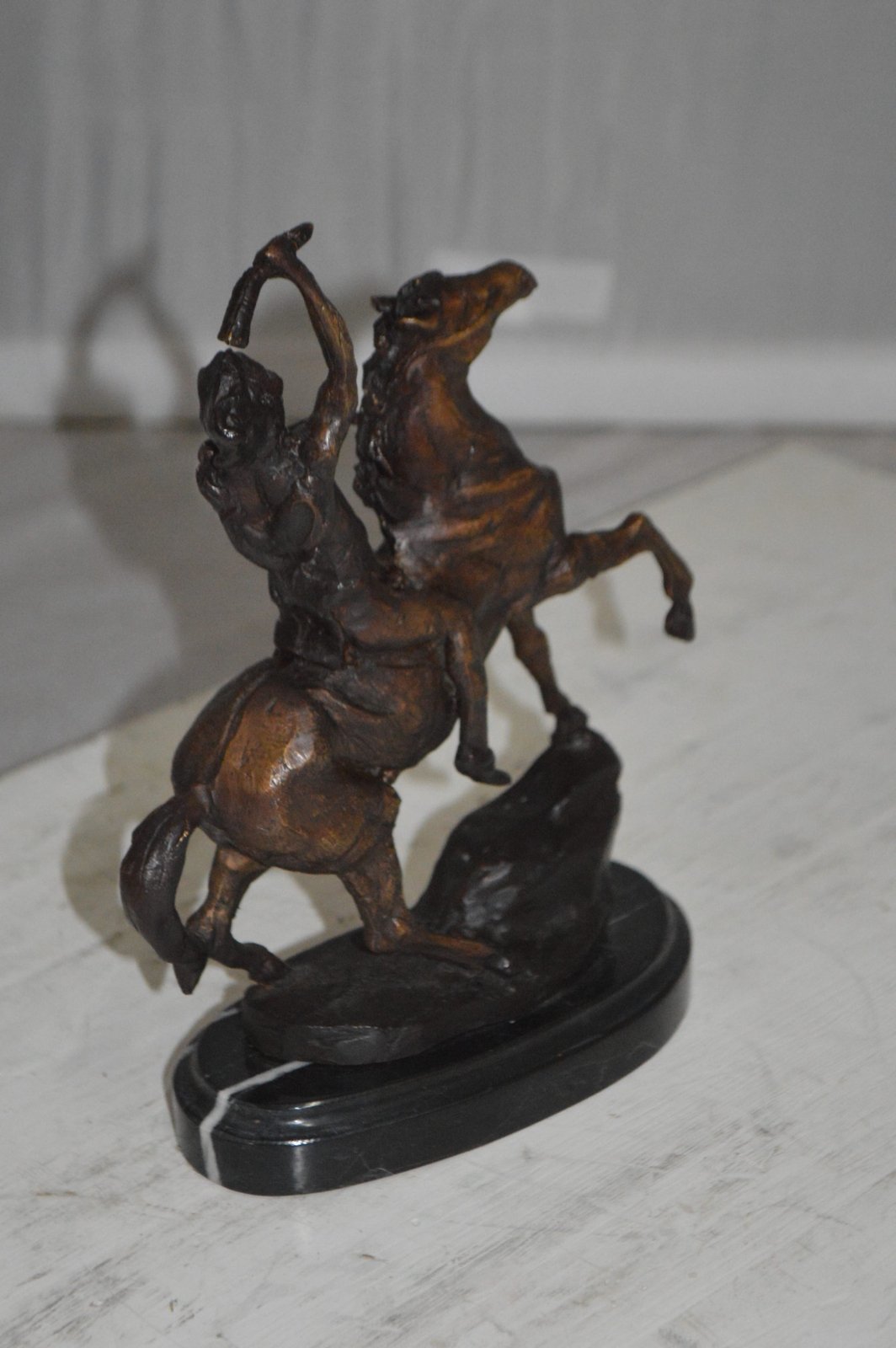 Scalp By Remington Bronze Statue - Size: 3"L x 7"W x 10"H.
