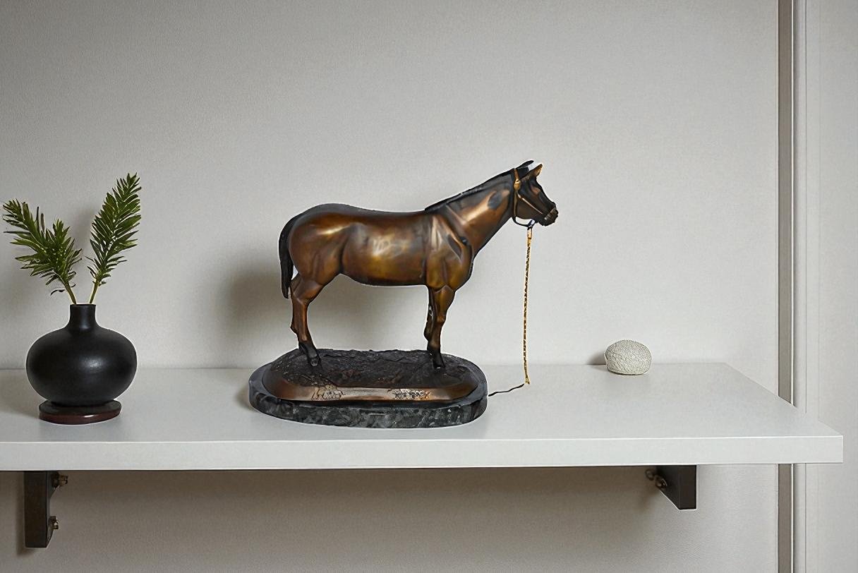 Standing Horse Limited Edition Bronze Statue by Bob Beeler Size: 12" x 6" x 10"H