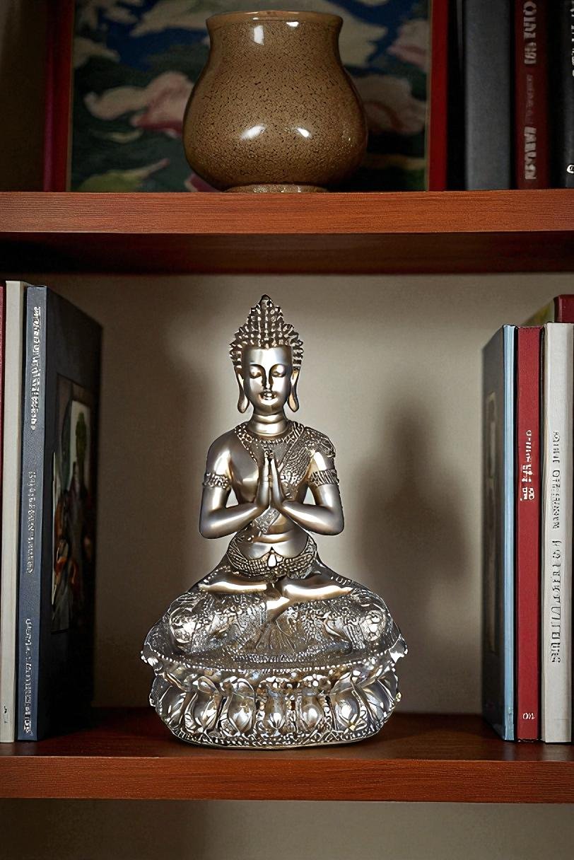 Mediation Buddha Made of Resin Statue Size: 9" x 6" x 14"H