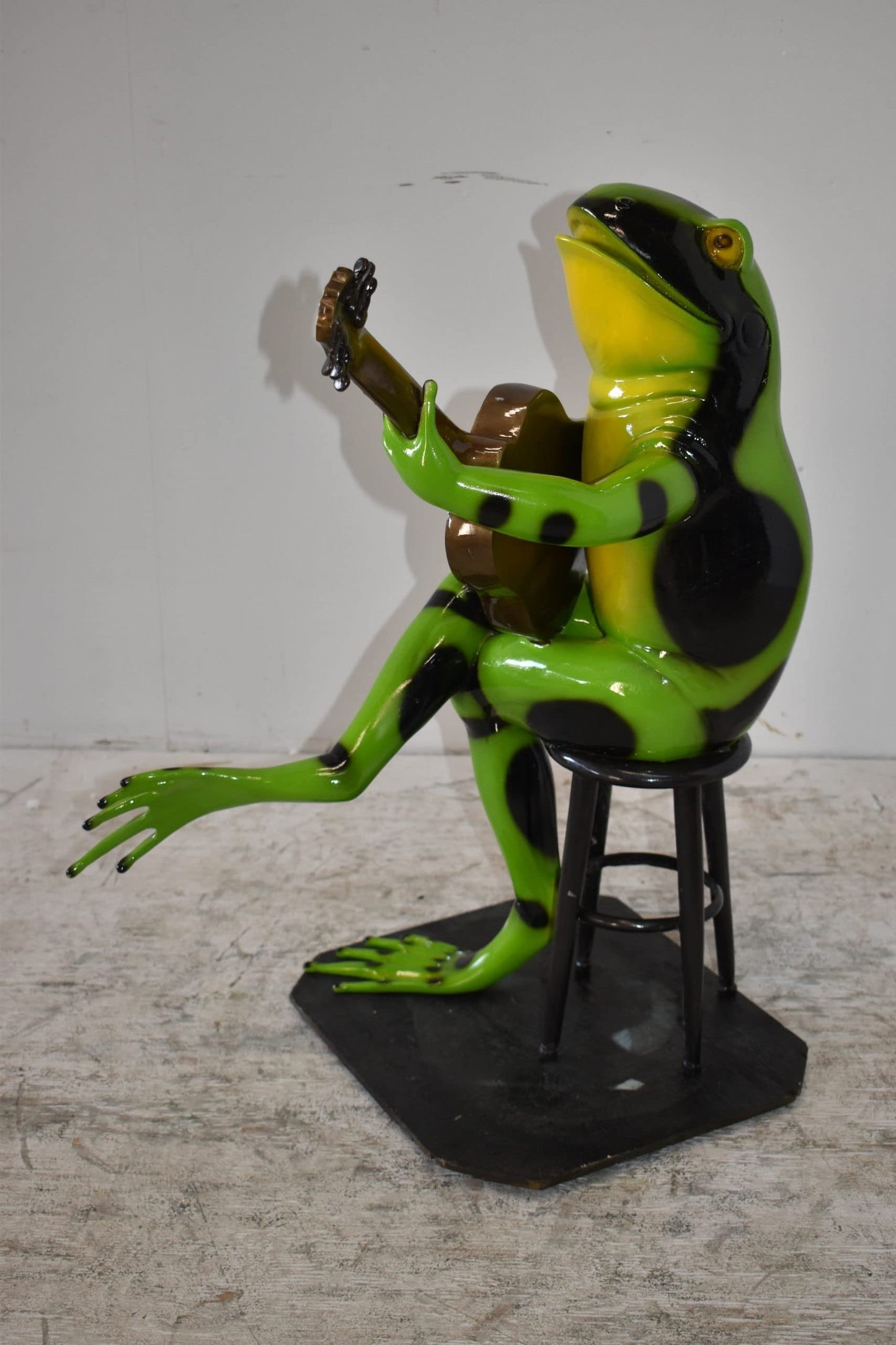 Green Frog Playing the Guitar Bronze Statue Size: 23" x 21" x 29"H