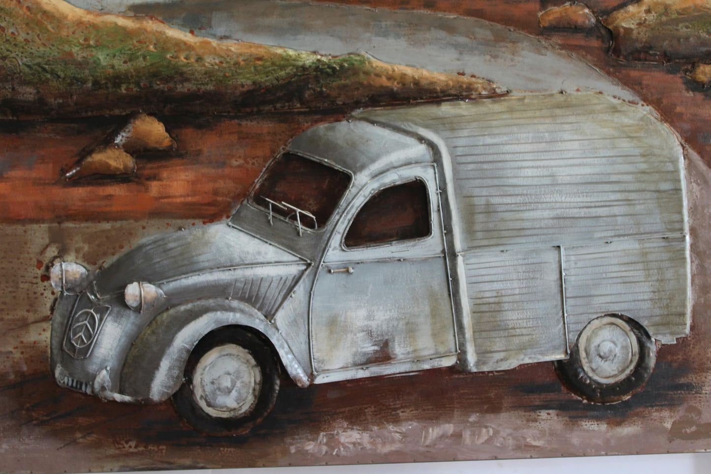 NIFAO Citroen Inspired Classic Van Painting on Metal with 3D Effect 79" x 2" x 40"H