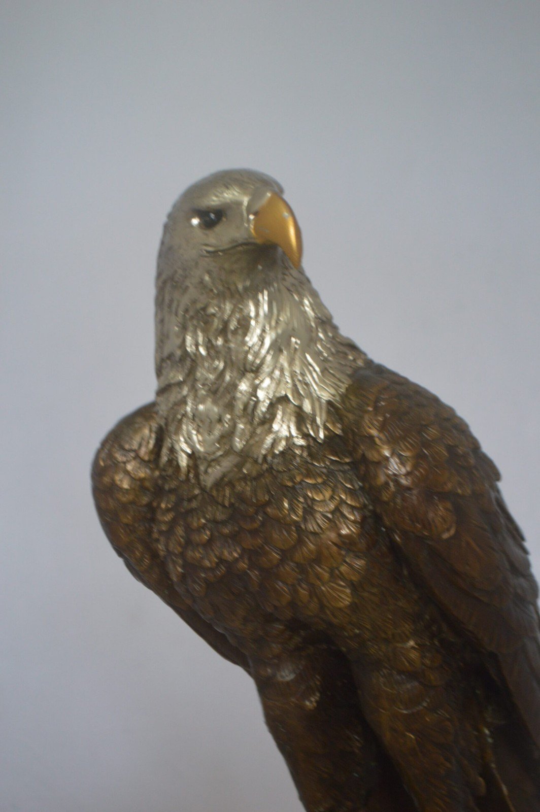 Bald Eagle Standing on a Globe Bronze Statue - Size: 17"L x 9"W x 23"H.