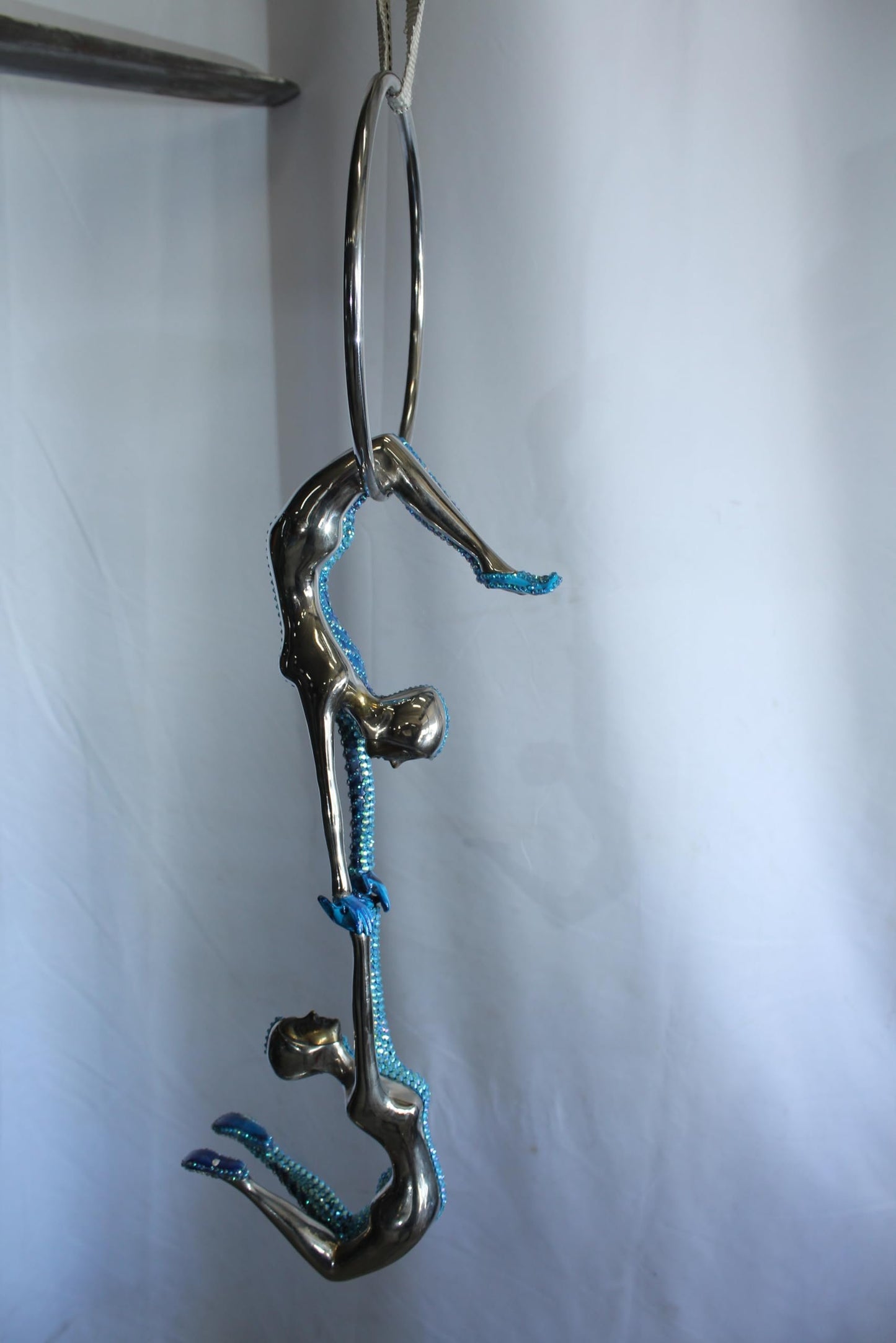 NIFAO Bronze Sculpture in The Ring of Light by Liliana Mendez 9"x9"x28"H