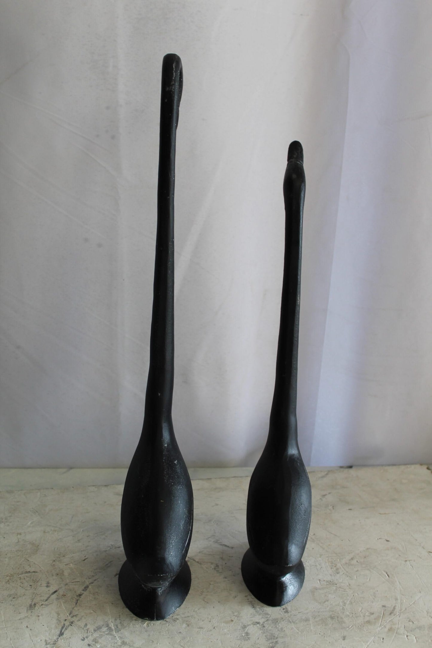 Aluminum Pair of Black Swans, Graceful Decor Accent 7" x 7" x 23"H