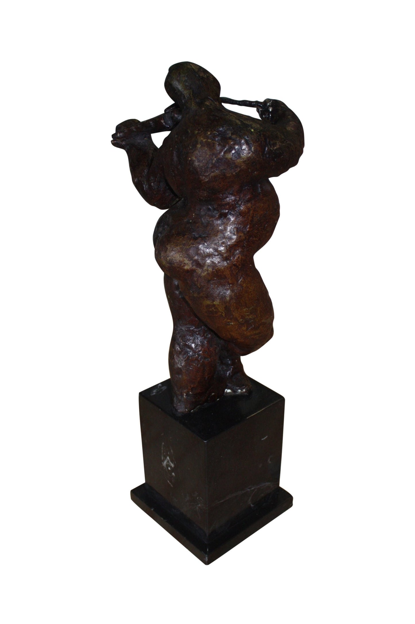 Botero Style Man Plays Violin Made From Bronze - Size: 9"L x 6"W x 21.5"H