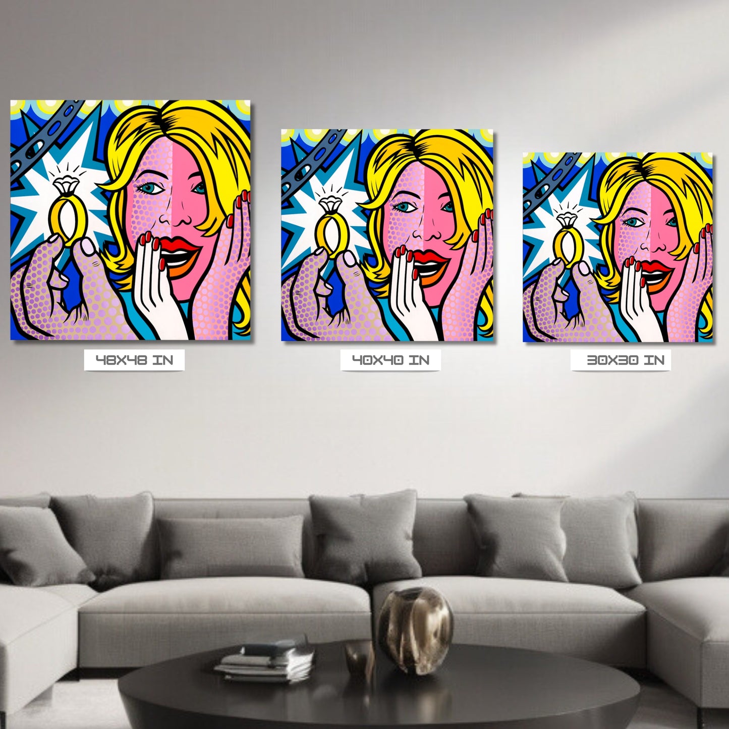 Surprise, Acrylic Painting, Stretched Canvas, Wall Art by Jozza 40" x 40" x 1"