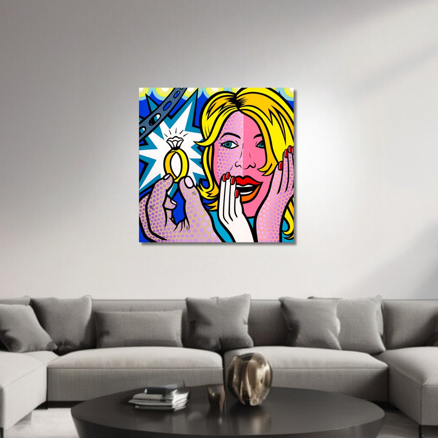 Surprise, Acrylic Painting, Stretched Canvas, Wall Art by Jozza 40" x 40" x 1"