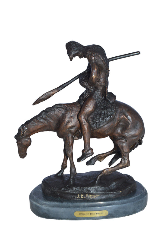 End of the Trail by James Fraser statue - replica -  Size: 7"L x 3"W x 9"H.