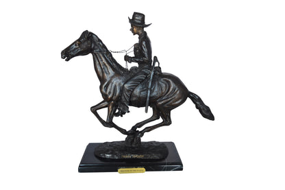 Trooper of the plains Bronze replica by Remington -  Size: 17"L x 6"W x 18"H.