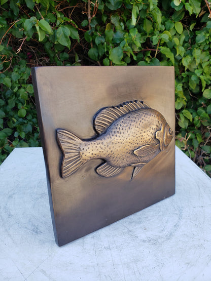 Single Fish made of Bronze Wall decor Size: 10" x 10" x 1"H