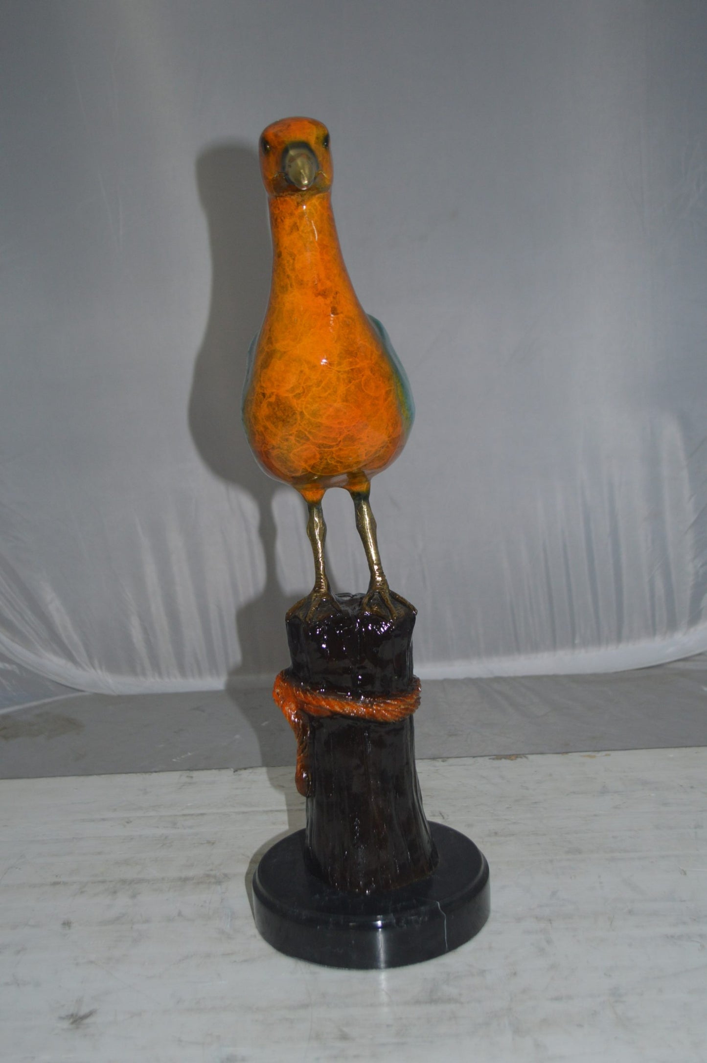 Bird on Tree Bronze Statue - Size: 9"L x 18"W x 22"H.