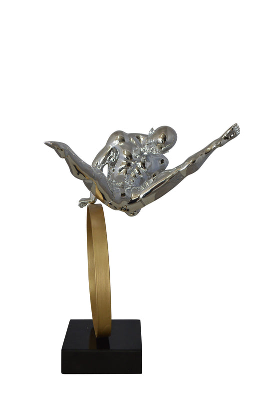 Gymnastic on a Ring Resin Statue -  Size: 16"L x 11"W x 17"H.