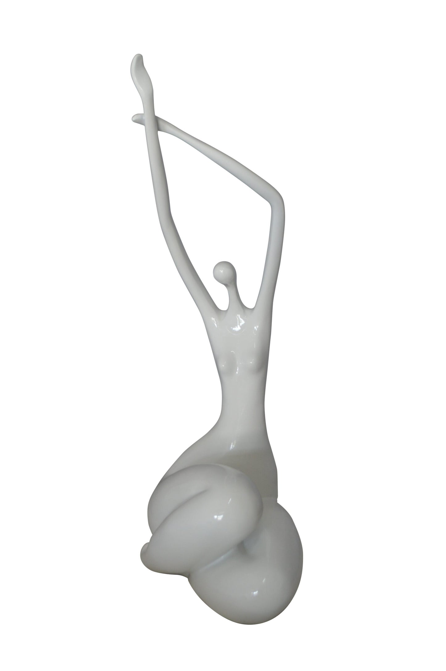 Modern Art Large Dancer in Action Resin Statue -  Size: 12"L x 8"W x 25"H.