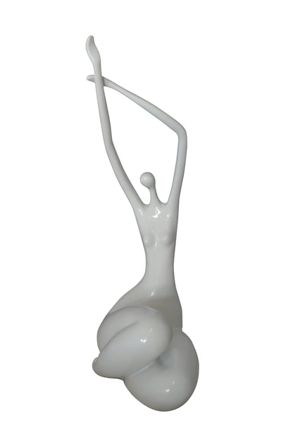 Modern Art Large Dancer in Action Resin Statue -  Size: 12"L x 8"W x 25"H.