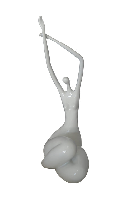 Modern Art Large Dancer in Action Resin Statue -  Size: 12"L x 8"W x 25"H.
