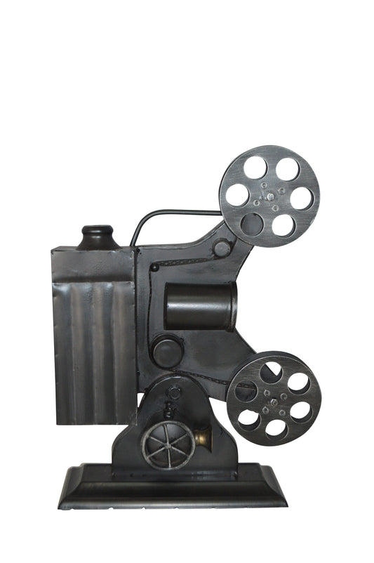 Movie Reel Abstract Metal Statue -  Size: 13"L x 4"W x 19"H.