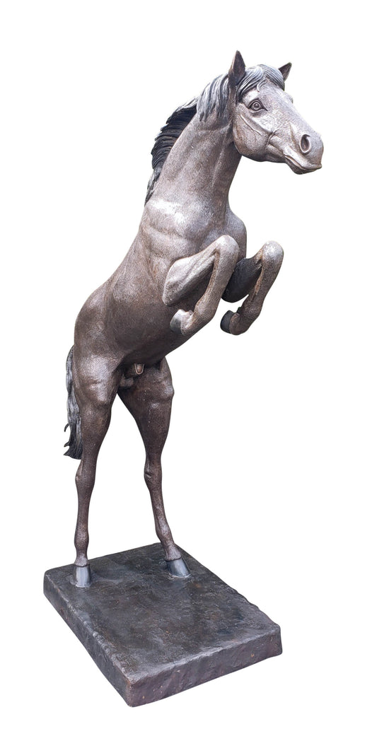 Life Size Rearing Horse Bronze Statue Outdoor Equestrian Art 58" x 21" x 76"H