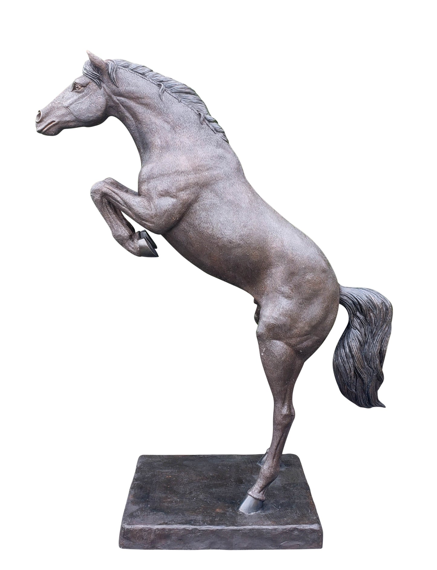 Life Size Rearing Horse Bronze Statue Outdoor Equestrian Art 58" x 21" x 76"H