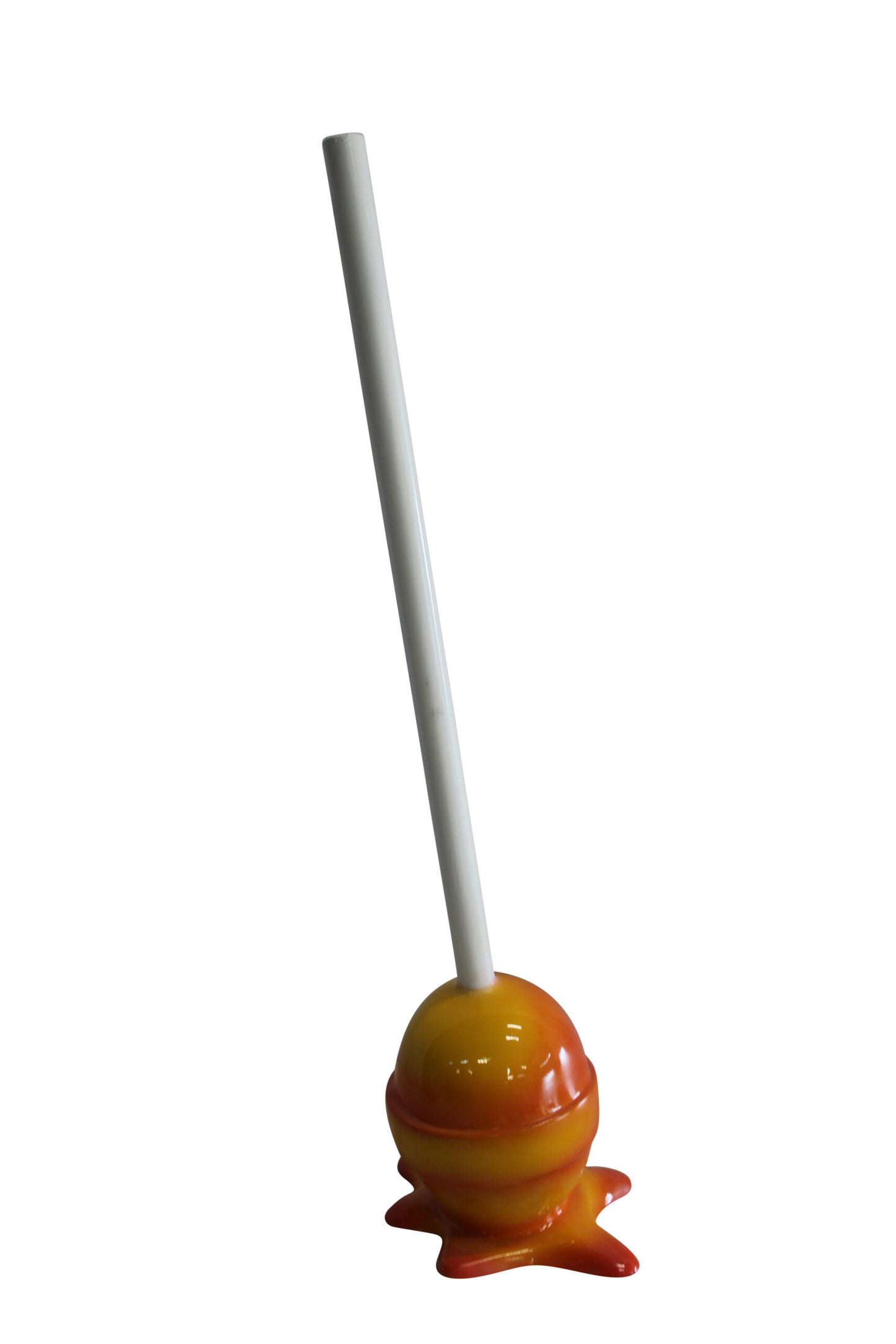 Vibrant Resin Lollipop Statue Orange and Yellow Delight 10" x 10" x 34"H