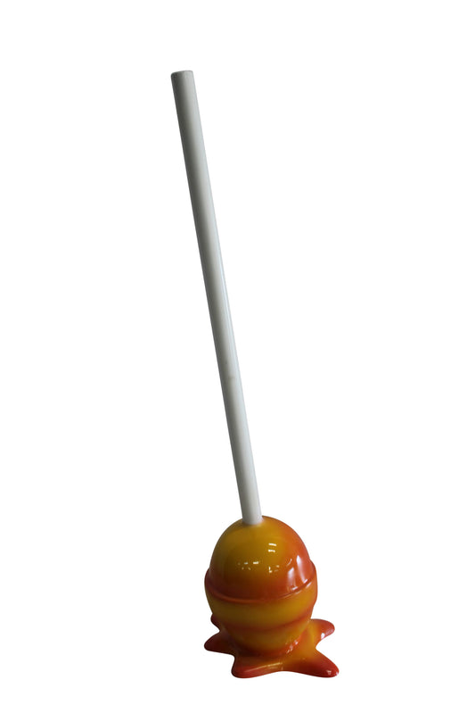Vibrant Resin Lollipop Statue Orange and Yellow Delight 10" x 10" x 34"H