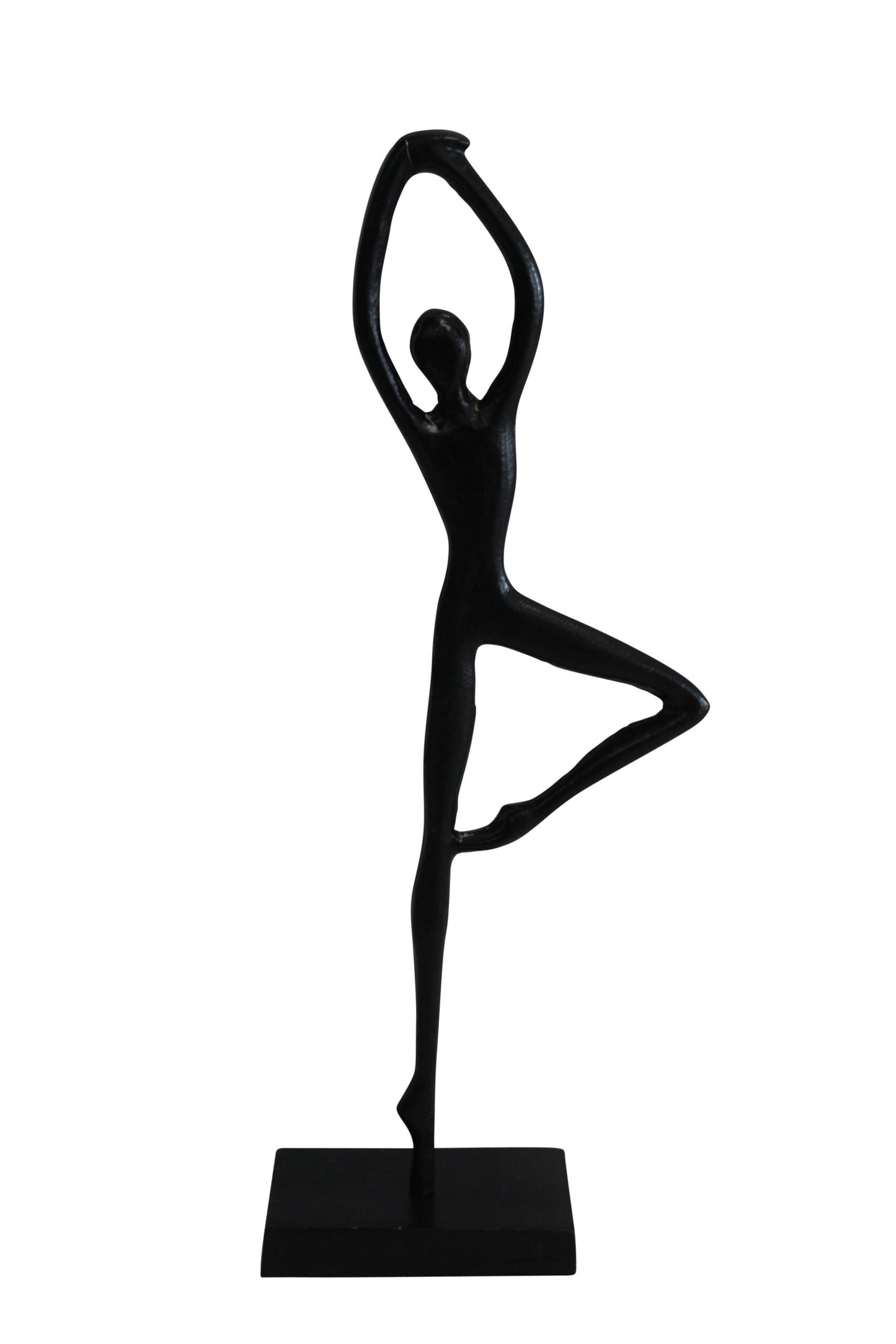 Aluminum Tree Pose Statue, Serene Yoga Decor 7" x 3" x 20"H