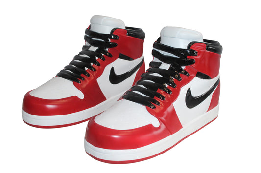 Oversized Red and White Nike Dunk Resin Statue 19" x 7" x 12"H
