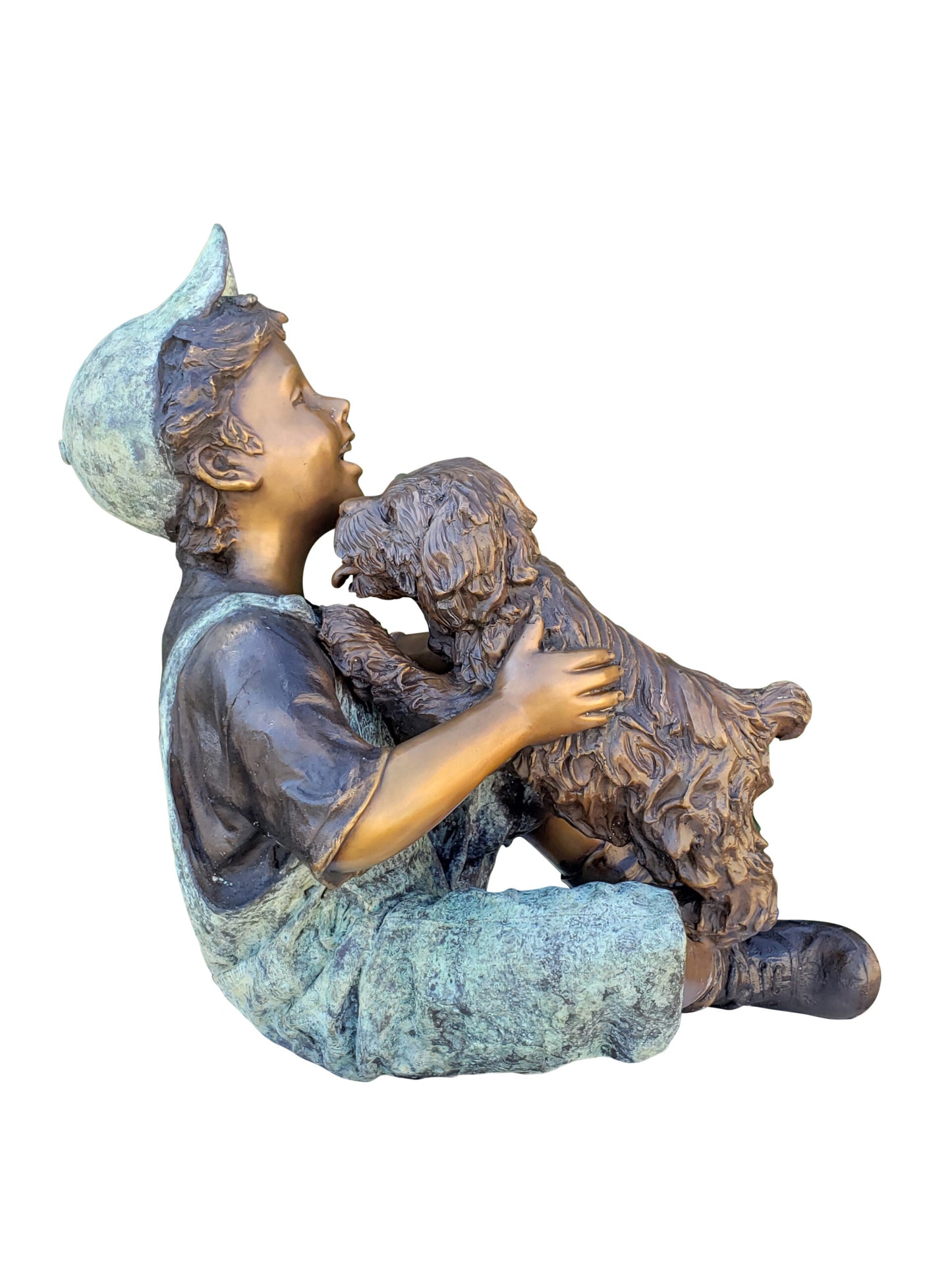 Playful Young Boy and his Puppy Bronze Statue Size: 20" x 16" x 24"H