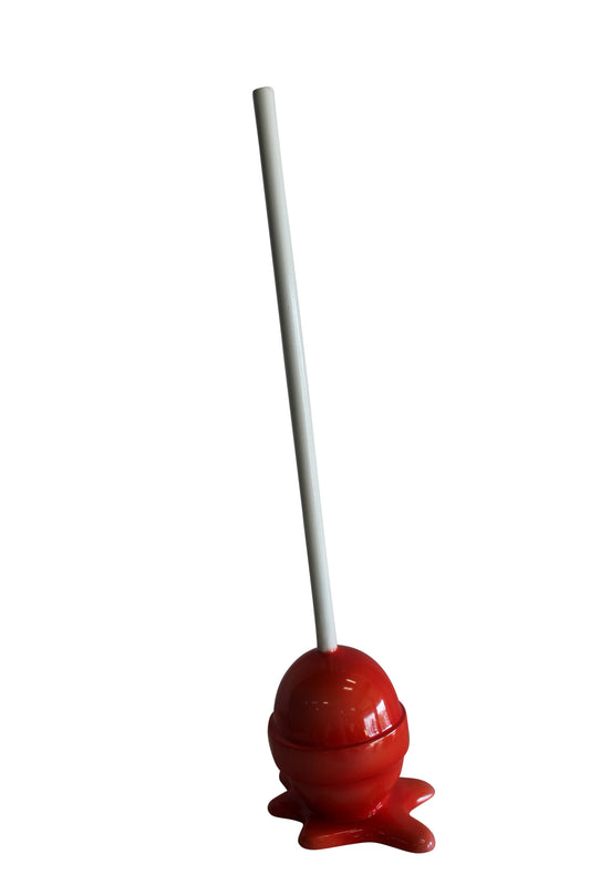 Red Oversized Fiberglass Lollipop Statue 7" x 7" x 21"H