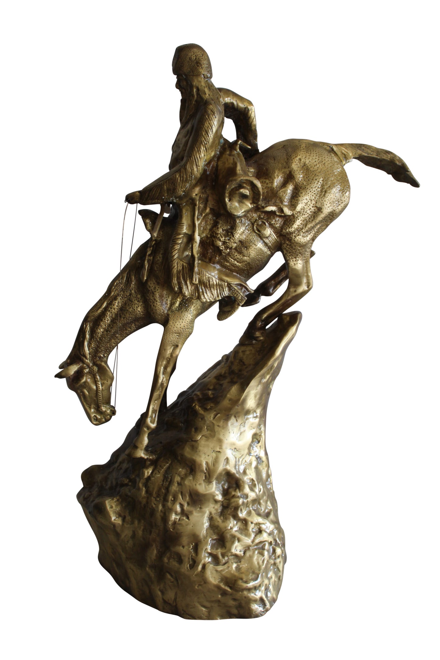 Nifao Bronze Finish Mountain Man Remington Replica - Western Decor Statue, Size: 21"L x 10"W x 26"H