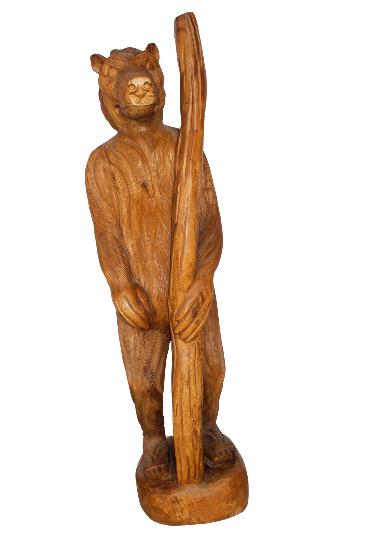Life Size Wood Standing Bear Statue, Impressive Decor Piece 19" x 16" x 62"H