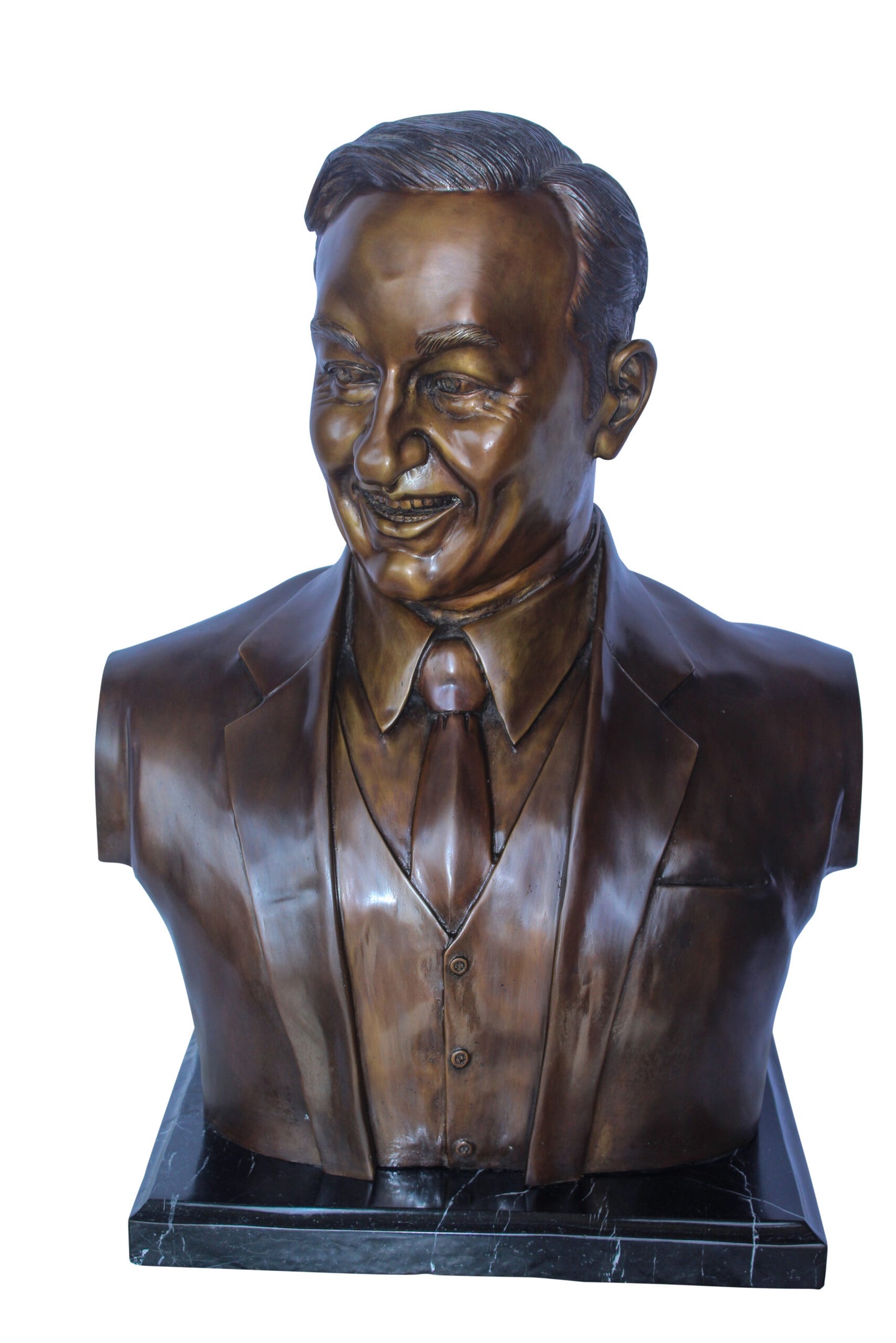 Bust of Unknown Man Bronze Statue, Intriguing Historical Art 16" x 13" x 26"H