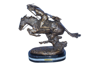 Cheyenne Bronze Statue, A Remington Replica, Iconic Western Art 23" x 9" x 20"H