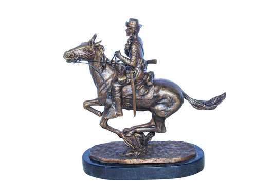 Trooper of the Plains Bronze Statue, A Remington Replica 10" x 5" x 13"H