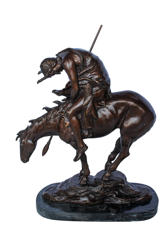 End of the Trail American Warrior Statue Remington Replica 20" x 8" x 25"H