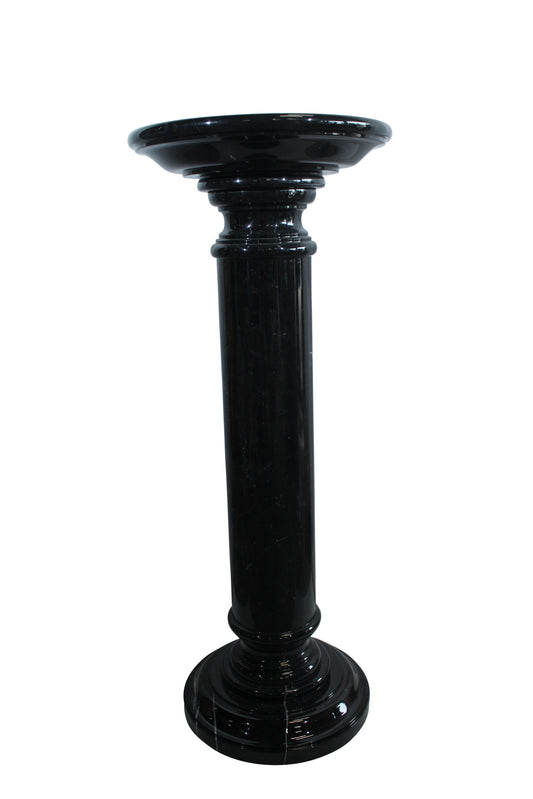 Nifao Elegant Black Marble Display Pedestal – Classic Polished Stone Stand for Sculptures, Vases, and Fine Art Decor - 14" x 14" x 36"H