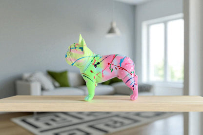 Color Splash Resin Bulldog Dog Statue Décor 15" x 7" x 14"H