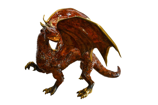 Dragon Bronze Statue with Brown Enamel Finish 32" x 36" x 25"H