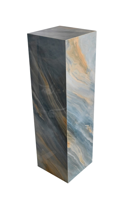 Pedestal For Artwork, Modern Sky-Blue Look Made of Porcelain.  12" x 12" x 39"H